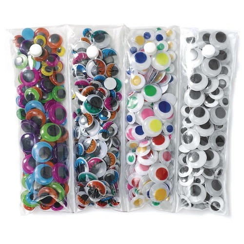 Wiggly Eyes - Assorted Sizes and Styles - 400 Pieces - Wiggly Eyes - SLHSL54469