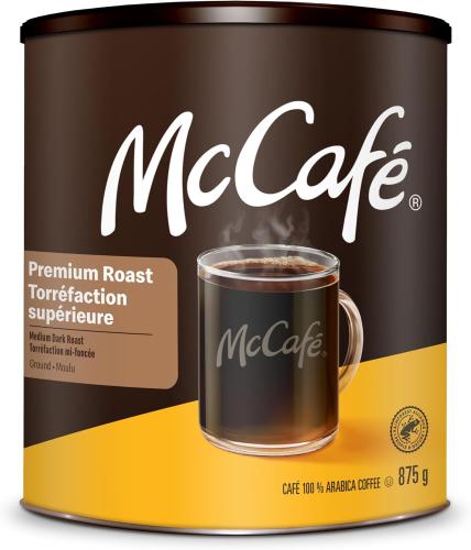 McCafe Ground Premium Medium Dark Roast Ground Coffee Can 875g - Compatible with Keurig Brewer - Medium/Dark - 30.9 oz (875 g) - 1 Each