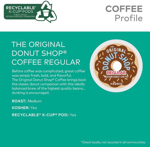 The Original Donut Shop Regular Coffee K-Cups - 24 / Box - Single Serve Pods - KEU5607722