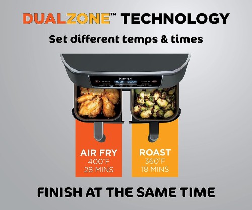 Ninja® Foodi™ 6-in-1 8-qt. 2-Basket Air Fryer with DualZone™ Technology - Air Fryers - SHKDZ201C