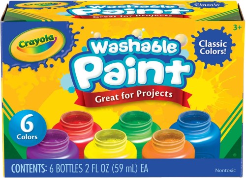 Crayola Washable Paint - 6 Classic Colours - Tempera Washable Paint - CYO541204