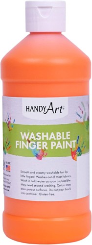 Handy Art Washable Finger Paint - 473ml - Orange - Finger Paint - HAN241015