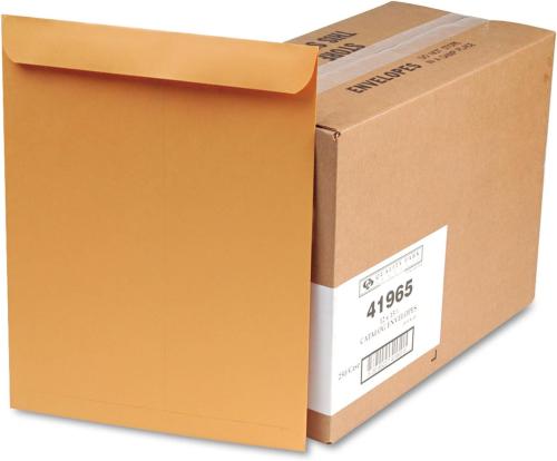Catalog Envelope, Plain, 28Lb, 12"x15-1/2", Kraft, 250/PK
