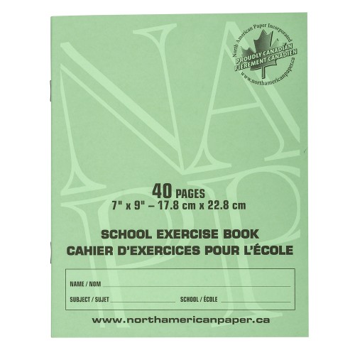 Exercise Book NAPP 7" X 9", 40 PG Quad 4 to 1 Square, 25/PKG