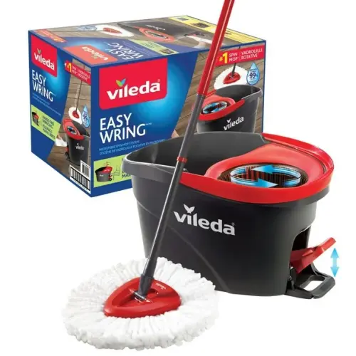 Vileda EasyWring Spin Mop & Bucket Floor Cleaning System with Power Mop Head