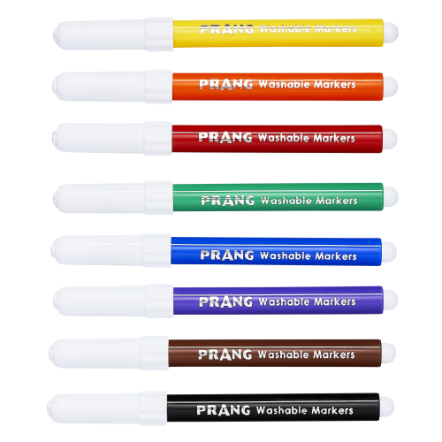 Prang Washable Classic Markers - Broad Line Tip - 8 Assorted Colours - Art Markers - DIX80680