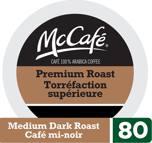 McCafé Premium Roast Coffee K-Cups - Medium Dark Roast - 80 / Box - Single Serve Pods - MCE1126350