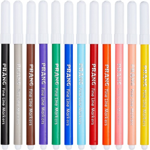 Prang Fine Line Art Markers Classpack - Fine Marker Point - 96 Markers - 12 Colours - Art Markers - DIX80796