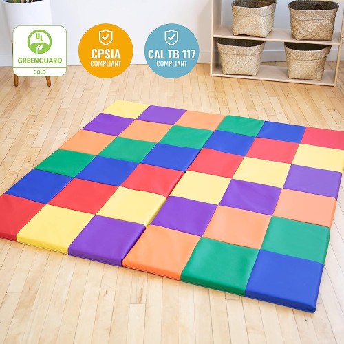 Softzone Patchwork Toddler Activity Mat - Primary Colours - Cots & Mats - ELR031