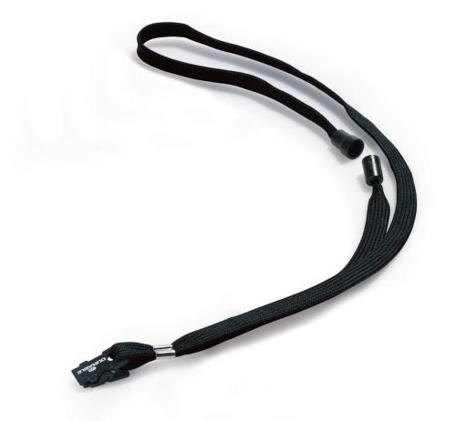 DURABLE Textile Lanyard with Safety Release - 10 / Box - 0.75" (19.05 mm) Width x 17" (431.80 mm) Length - Black