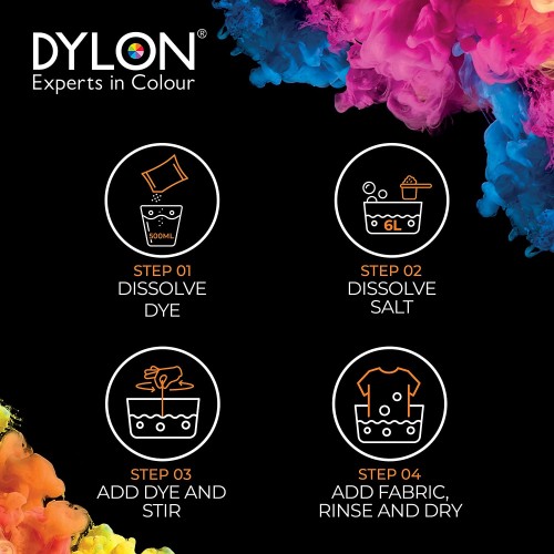 Dylon Fabric Dye for Hand Use - Velvet Black - Fabric Dye & Food Colouring - HWA2040212