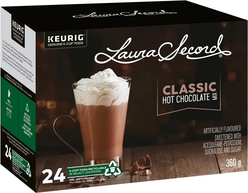 Laura Secord Classic Hot Chocolate Mix K-Cups - 24 / Box - Single Serve Pods - LSD7721917