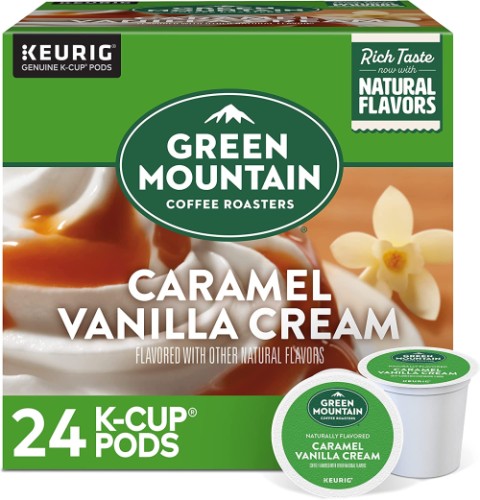 Green Mountain Caramel Vanilla Cream Coffee K-Cups - 24 / Box - Single Serve Pods - GMT9406800