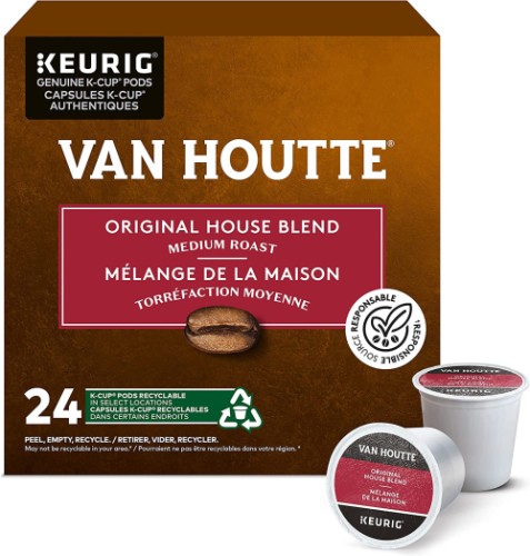 Van Houtte Original House Blend Coffee K-Cups - 24 / Box - Single Serve Pods - VNH4059918