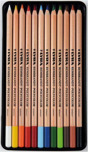 Lyra Rembrandt Polycolor Coloured Pencils - 12 Assorted Colours - Coloured Pencils - DIX2001120