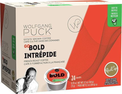 Wolfgang Puck Go Bold French Roast Coffee K-Cups - 24 / Box - Single Serve Pods - MRPKWPGOBOLD