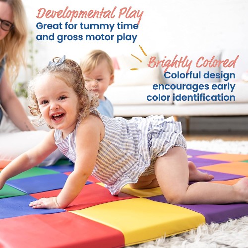 Softzone Patchwork Toddler Activity Mat - Primary Colours - Cots & Mats - ELR031