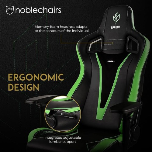 noblechairs Epic Gaming Chair - PU Faux Leather - Sprout Edition - Gaming Chairs - NBLNBLPUSPE001