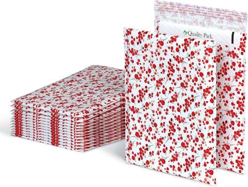 Quality Park Mailer - Bubble/Shipping - 8 1/2" Width x 11" Length - Peel & Seal - Poly - 25 / Box - Berry