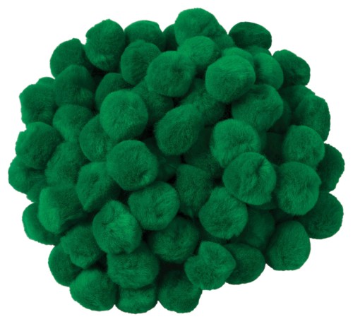 Pom Poms Green 1", 100 Pack