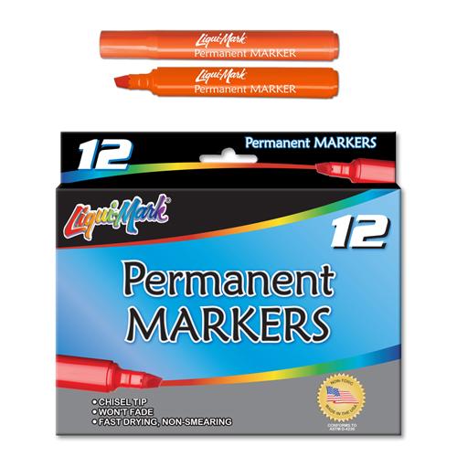 Broadline Permanent Markers - Chisel Tip - Orange - 1 EA