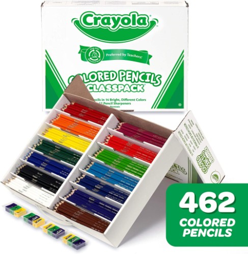 Crayola Coloured Pencils Classpack - 462 Colored Pencils Per Box - 14 Assorted Colours - Coloured Pencils - CYO687509