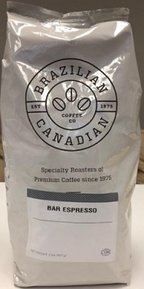Brazilian Canadian Coffee Beans. 2 lb bag. Bar Espresso.