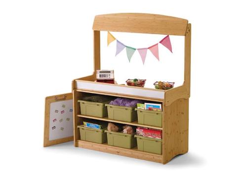 Make-Believe Stand with Hide-away Panel and 6 Sage Open Tubs