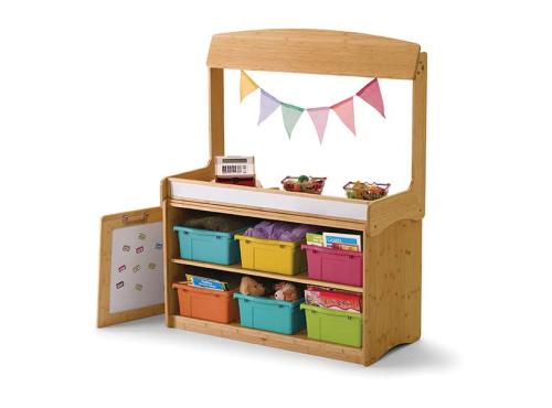 Make-Believe Stand with Hide-away Panel and 6 Vibrant Open Tubs