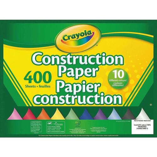Crayola Construction Paper - 9" x 12" - 400 Sheets - 10 Colours