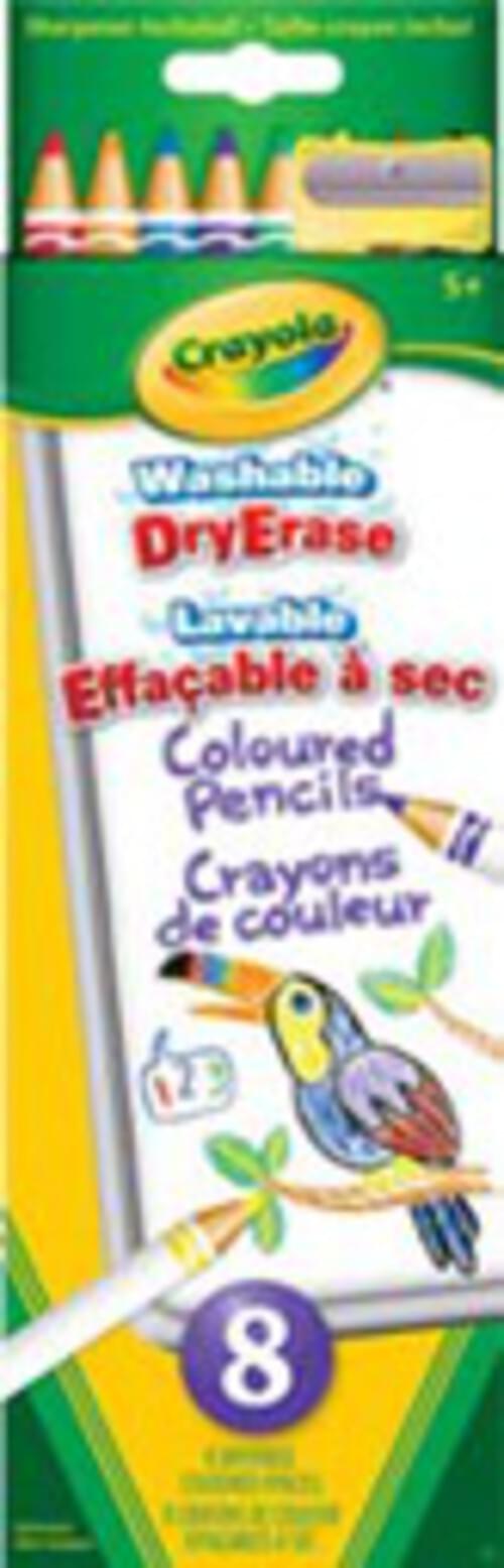 Crayola Dry-Erase Coloured Pencil Crayons, 8 Pack