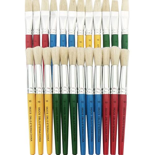 STUBBY BRUSH SET FLAT HEAD, 12 PACK