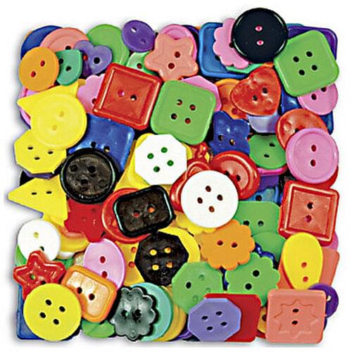 SMALL PLASTIC BUTTONS ASSORTED COLOURS, 1 LB PACK