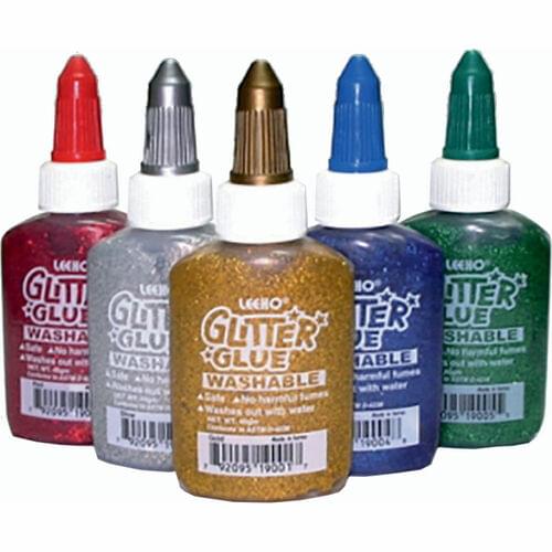 LEEHO WASHABLE GLITTER GLUE, MULTI-COLOURED