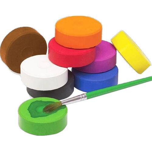 TEMPERA PAINT BLOCKS 6 PACK, ASSORTED COLOURS