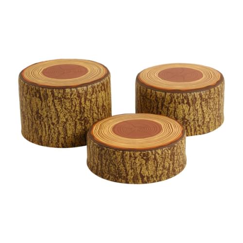 SoftZone Tree Stump Stool Set, 15" Diameter - 3 Heights - Set of 3