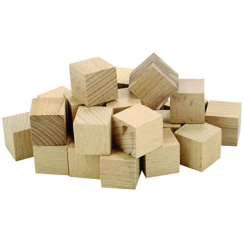 NATURAL WOOD WOODEN BLOCKSS, 48 PACK