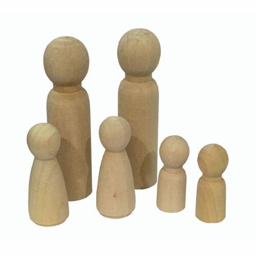 Natural Wooden Peg People