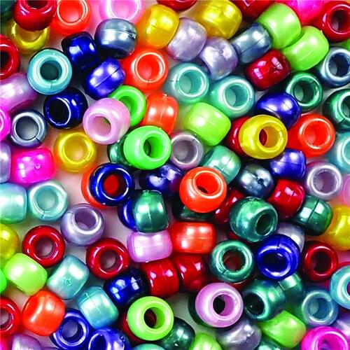 PEARollIZED COLOURS PONY BEADS 6 MM X 9 MM, 1000 PACK - Beads & Jewellery - JBD7142057702