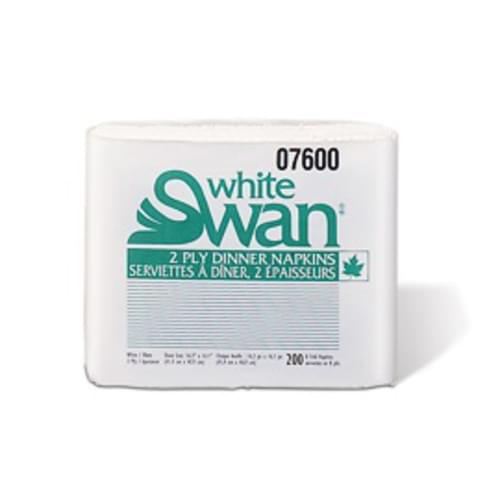 White Swan 2-Ply Dinner Napkins, 8 Fold, 200/Pack
