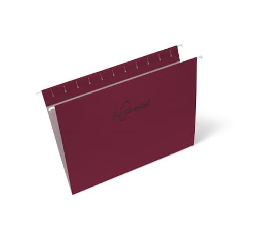 OP Brand Hanging Folder - Letter - 8 1/2" x 11" Sheet Size - 11 pt. Folder Thickness - Stock - Burgundy- Recycled - 25 / Box