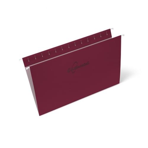 OP Brand Hanging Folder - Legal - 8 1/2" x 14" Sheet Size - 11 pt. Folder Thickness - Stock - Burgundy- Recycled - 25 / Box