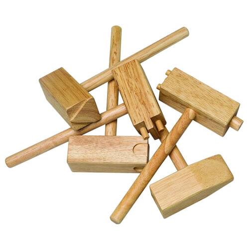 CREATIVITY STREET WOODEN HAMMER SET, 5 PACK - Clay Cutters & Rollers - PAC3747