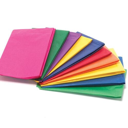 BULK TISSUE PAPER ASSORTED COLOURS 20" x 30", 100 SHEETS