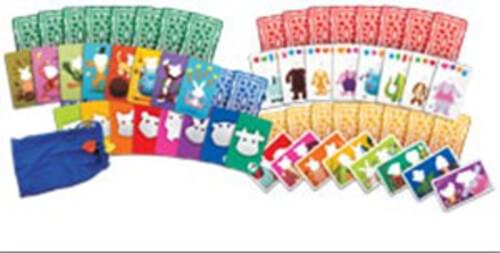 TOUCH AND MATCH ANIMAL CARDS WITH IDEA GUIDE, 2.5" X 4.5", AGE 4+, 112 PIECES