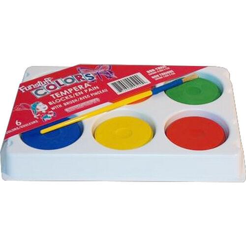 TEMPERA PAINT BLOCK SET WITH PALETTE AND BRUSH