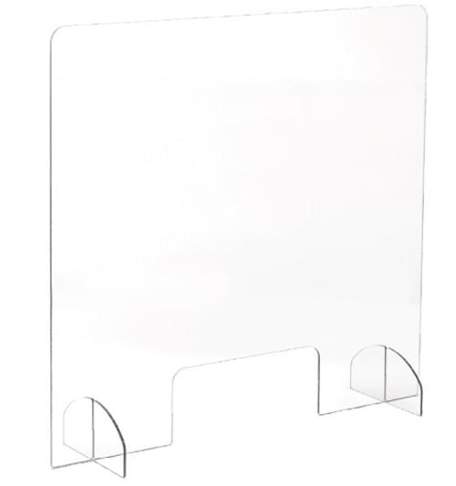 Freestanding All-Acrylic Sneeze Guard with Document Pass-Through