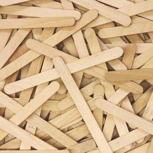 JUNIOR NATURAL WOOD CRAFT STICKS, 150 PACK - Wooden Craft Supplies - SLHSL54753