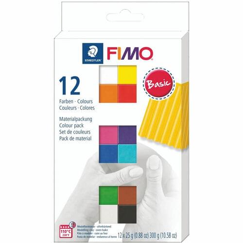 FIMO SOFT MODELING CLAY ASSORTED COLOURS, 12 PACK