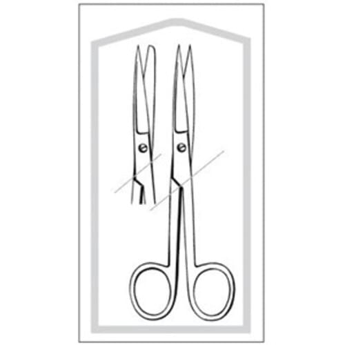 Econo Sterile Disposable 5.5" Operating Scissors Straight Sharp/Blunt
